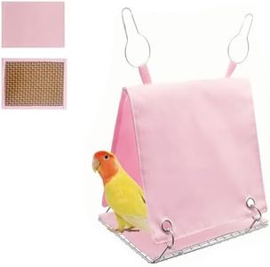 ROOJUNE Parrot Hammock with Removable Pad, Bird Snuggle Hut for Cockatiels Conures - Hanging Cage Bed Tent Waterproof, Chew-Proof, Easy Clean & Anti-Sag Design for Parakeets Lovebirds, Pink