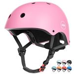 XJD Kids Helmet Toddlers Bike Helmet Age 3-13 Years Adjustable Skateboard Helmet for Cycle BMX Scooter Roller Skating for Children Boys/Girls (Pink, Medium: 8-13years Old)