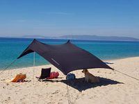 Neso Tents Beach Tent with Sand Anchor, Portable Canopy SunShade - 2.1m x 2.1m - Patented Reinforced Corners(Black)