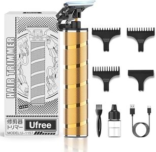 Ufree Hair Trimmer for Men, Beard Trimmer for Men Electric Razor Shavers Cordless Hair Clippers for Men, Zero Gapped T Blade Liners Grooming Hair Cutting Kit, Gifts for Men(Gold)