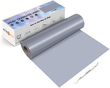 HTVRONT Silver HTV Heat Transfer Vinyl Roll - 12" x 50FT Iron on Vinyl for All Cutting Machines - Easy to Cut & Weed