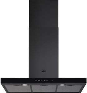 AEG DBE5982HR Campana Extractora Decorativa, 90, cm, 3 Niveles de Potencia, Conexión Hob2Hood, Silencioso, Recirculación con Filtro de Carbón, Función Brisa, Luces LED, Negro, Clase A, Fabricado en UE