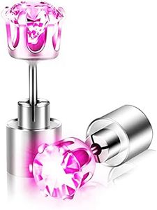 IC ICLOVER LED Earrings, 1 Pair Cool Shiny Glowing LED Lighting Up Stylish Earring Studs, Christmas Thanksgiving Halloween Wedding Rave Dance Party Decoration, Gift for Women Men Boy Girl - Purple