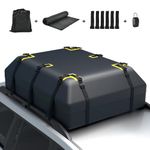 COSTWAY 15/21 Cubic Feet Car Roof Bag, 100% Waterproof Roofing Cargo Carrier with Anti-Slip Mat, Combination Lock & Straps, Rooftop Luggage Storage Box (21 Cubic Ft/600L, Black)