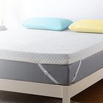 RV Short Queen Mattress Topper, 4-Inch Memory Foam Mattress Topper with Bamboo Cover, Dual Layer Bed Topper for Camper, RV