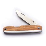 Whitby Pocket Knife, Stainless Steel Folding Knives Olive Wood Handle, Stylish High Performance, Non Locking EDC 2.25” Blade, Portable for Camping Hiking Backpacking