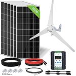 ECO-WORTHY 24V 1000W Solar Wind Power Kit: 1x 400W Wind Turbine Generator with Hybrid Controller + 6X 100W Mono Solar Panel for Home/RV/Boat/Farm/Street Light and Off-Grid Appliances