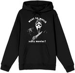 Bioworld Ghostface Want To Watch Scary Movies? Men's Black Graphic Hoodie-XXL