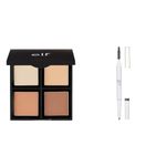 e.l.f. Powder Contour Palette, Compact Powder Palette & Instant Lift Brow Pencil, Dual-Ended Precision Eyebrow Pencil For Defining & Shaping Brows, Neutral Brown