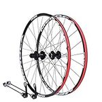 Mountain Bike Wheelset 26/27.5" Disc Brake Quick Release Clincher Wheelset Aluminum Alloy Rim Double Wall Rims Fit 8 9 10 11 Speed Freewheels (Color : Black, Size : 26 inch)