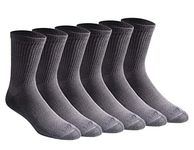 Dickies Men's Dri-tech Moisture Control 6-Pack Comfort Length Crew Socks, Comfort Length Charcoal (6 Pairs), Large