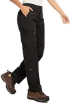 Women Hiking Pants Convertible Quick Dry Waterproof Zip Off Lightweight Outdoor Travel Safari Camping Waterproof Pants,2192,Black,US 10