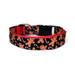 That Dog In Tuxedo Gingerbread Man Dog Collar - Christmas Special (Red, S)