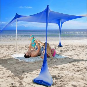 SUN NINJA Vela ombreggiante per tenda da spiaggia UPF 50+ con picchetti per pala di sabbia e pali di stabilità Vela ombreggiante per esterni per viaggi in campeggio Pesca Divertimento in cortile