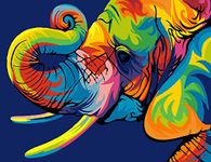 YEESAM ART Paint by Numbers for Adults Beginners Colourful Elephant 16x20 inch Linen Canvas Acrylic DIY Number Painting Kits Wall Art Decor Gifts