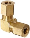 Anderson Metals 50065 Brass Compression Tube Fitting, 90 Degree Elbow, 1/4" x 1/4" Tube OD