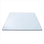 Spancraft 21" Square Clear Tempered Glass Table Top 3/8" Thick - Flat Polish Edge