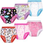BIG ELEPHANT 6-Pack Potty Training Pants – 100% Cotton Absorbent Toddler Underwear for Boys and Girls, 9-10Y