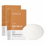 DERMATOUCH Kojic Acid 1% Soap with Glutathione | For Pigmentation & Sun damage | Soap for Men & Women | Suitable for All Skin Types | 75g x 2