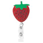 Badge Holder Retractable Clip Cute Badge Reel Holder Retractable Clip Cute Funny ID Clip Badge Reels Retractable for Nurses (Strawberry)