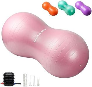 INPANY Peanut Ball - Anti Burst Exercise Ball for Labor Birthing, Physical Therapy for Kids, Core Strength, Home & Gym Fintness (Include Pump) Pink