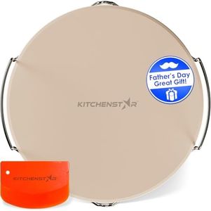 Pizza Stone for Oven and Grill 12 inch - Cordierite Baking Stone Set with Stainless Steel Rack and Plastic Scraper - Durable and High-Quality Ceramic Pizza Stones for Grill and Oven