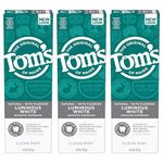 Tom's of Maine Luminous White Natural Toothpaste, Anticavity, Clean Mint, 4.0 Oz 3 Pack