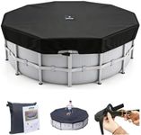 SIHAIAN 33Ft Round Pool Cover, Prevents Water Accumulation Above Ground Pool Cover, Quick Installation and Removal One-Piece Pool Cover, Lockable, Windproof, UV-Resistant, Tear-Resistant Solar Cover