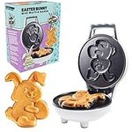 Easter Bunny Mini Waffle Maker - Make Holiday Breakfast Special for Kids & Adults w Cute Bunny Waffles or Pancakes- Individual 4 Inch Waffler Iron, Fun Easter Basket Stuffer or Egg Hunt Surprise Gift