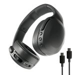 Skullcandy Crusher Evo Wireless Bluetooth Headphones with Multi-Sensory Bass and Charging Cable, Noise Isolating Over-Ear Fit, Up to 40 Hours Battery, Microphone for iPhone Android - True Black
