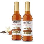 Matteo's Sugar Free Coffee Flavoring Syrup, Cinnamon Vanilla, Delicious Coffee Syrup, 0 Calorie, 0 Sugar Coffee Syrups, Keto Friendly, 25.4 Oz, 2Count