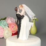 SCHOLMART Wedding Cake Toppers Bride and Groom Veil, Cake Topper Wedding Bride and Groom, Party Figurines Marriage, Bridal Shower Decorations Decorative (Bride & Groom Veil)