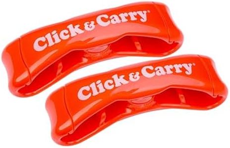 Click & Carry Grocery Bag Carrier, 2 Pack, Red - As seen on Shark Tank, Soft Cushion Grip, Hands Free Grocery Bag Carrier, Plastic Bag Holder, Haul Sports Gear, Click and Carry with Ease