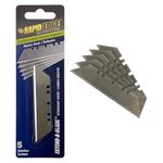 Rapid Edge 1-Pack Double-Length Utility Knife Blades, Straight Edge Utility Blade, 5 Blade Refills