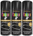 Q&H Multipurpose Black Matt Spray Paint - Matt Finish Ideal for Interior & Exterior Use - Quick Drying Paints for Metal, Plastic, & Wood - Easy to Apply Stay Too Long Smooth Finishing Black 400ml (3)