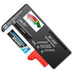 DLYPOW Battery Tester, Universal Battery Checker Small Battery Tester for AAA AA C D 9V 1.5V Button Cell Household Batteries，Upgraded Magnetic Version
