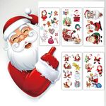 S.A.V.I 5 Sheets - Christmas Santa Temporary Tattoos, Waterproof & Non-Toxic, Safe for Kids & Adults, 10.5x6cm