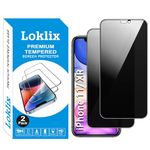 Loklix Premium Tempered Glass with 2 Camera Lens Protector - Ultimate Protection Kit Edge to Edge Screen Protector 9H Hardness Ultra HD Anti-Scratch Case Friendly (#6 iPhone 11/XR)