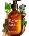 Gya Labs Eucalyptus Mint Massage Oils for Massage Therapy - Refreshing Aromatherapy Body Massage Oil for Sore Muscles - Jojoba, Argan, Sunflower, Almond, Vitamin E & Eucalyptus (200 ml)