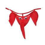 YEMYIQZ Men Thong Elephant Funny G-String Exotic Underwear T-Back Mesh Christmas Joke Gag Prank Gifts Valentines Day for Him, Red, One Size