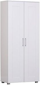 Montreal Double Door Cupboard Storage Cabinet Paper Laminated Matte Finish Organizer Tall -White