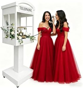 ZLPOWER Wedding Audio Guest Book Stand Phone Booth Telephone Booth White Leave a Message Recording Sturdy Floor Stand Easy Assembly Decor Vintage Guestbook Stand for Party Reception Events