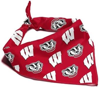 NCAA Officially Licensed Bandana for Dogs and Cats | Fits Pets Great Gift Idea | Easy-to-Tie (Small, Wisconsin Badgers)