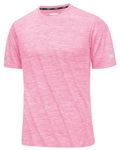 MAGCOMSEN Mens T Shirts Gym Shirts for Men Workout Athletic T Shirt Men Fitness Shirts for Men Dryfit Tshirt Mens Tee Shirts Running Shirts for Men Pink