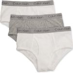 Calvin Klein Boys' Kids Modern Cotton Assorted Briefs Underwear, Multipack, Heather Grey, Classic White, Classic White, 12-14