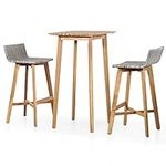 Swpsd 3 Piece Outdoor Bar Set Patio Dining Set Garden Table & Dining Chairs Set Outdoor Furniture Set Solid Acacia Wood Outdoor Furniture 3 Bar Set