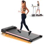 Walking Pad with Incline, 4 in 1 Treadmills for Home & Office, Portable Compact Treadmill with Remote Control, 2.5HP Under Desk Treadmill, LED Display, 265 LB Capacity (Pink)