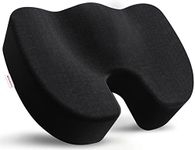 Bomdaia Memory Foam Seat Cushion Pillow, Chair Cushion Pads for Tailbone, Back, Coccyx & Sciatica Pain Relief, Non-Slip Desk Chair Cushion for Office Chair, Car Seat, Truck (Black)