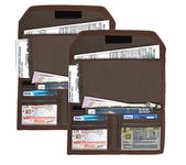 DAHSHA 2 Pack Two Wheeler/Car Document Holder, Vehicle Document Storage Wallet for Registration & Insurance Card, Driving Licence, RC Book, PUC- Brown