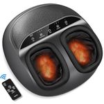 RENPHO Foot Massager for Circulation, Shiatsu Foot Massager with Heat, Deep Kneading Foot Massage for Planter Fasciitis, Neuropathy and Pain Relief, Christmas Gifts for Women Men, Fits Feet up to Men Size 13, Black-Remote